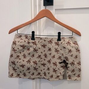 Motel Rocks Tan and Brown Miniskirt